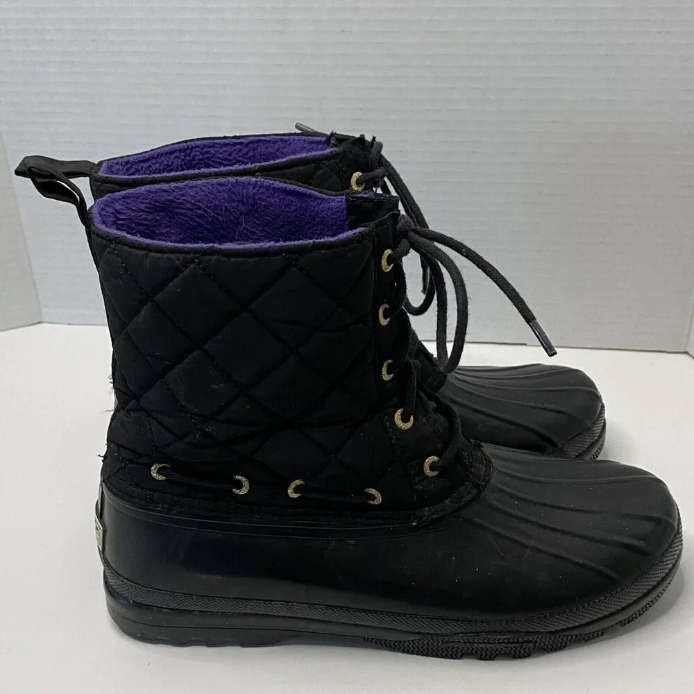 Sperry‎ duck boots snow purple liner NOT Waterproof women 9